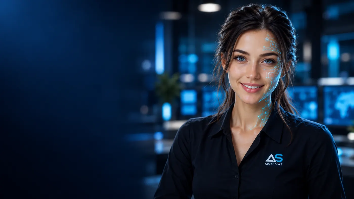 Asis sonriendo en un estudio tecnológico.